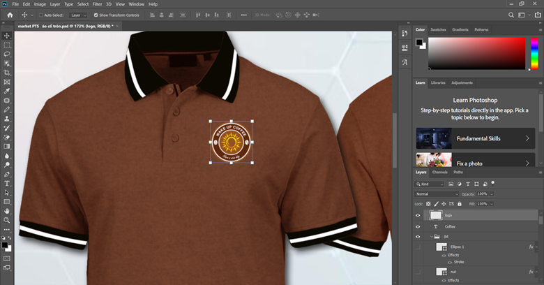 Hướng dẫn thiết kế áo đồng phục bằng phần mềm photoshop